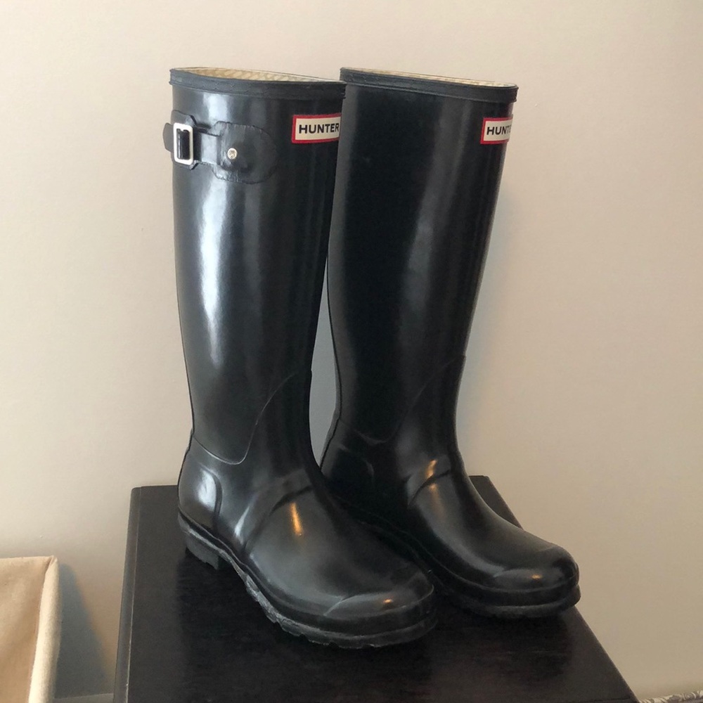 Hunter Boots Glossy Tall Size 7